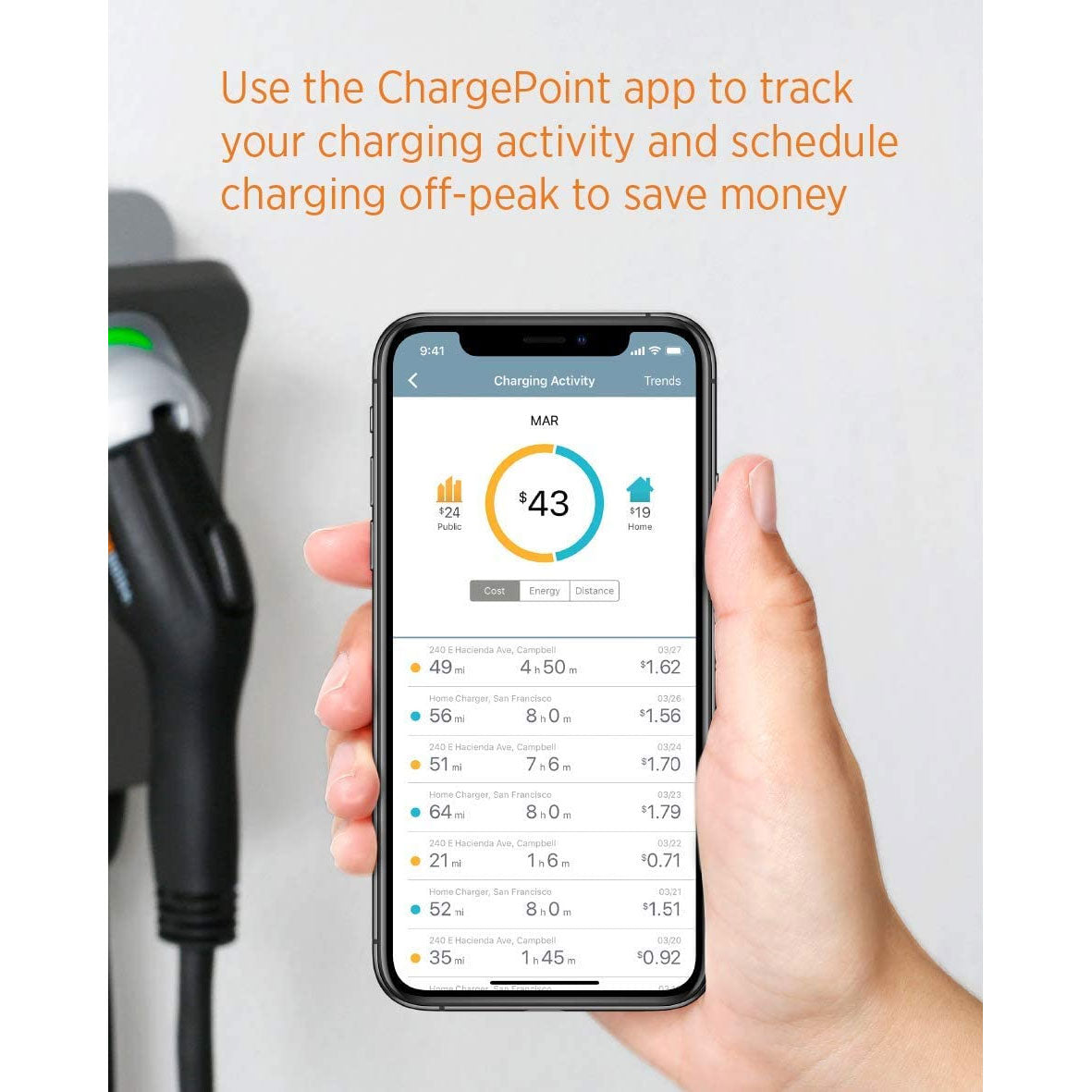 ChargePoint Home Flex Level 2 WiFi NEMA 14-50 Plug Electric Vehicle EV Charger